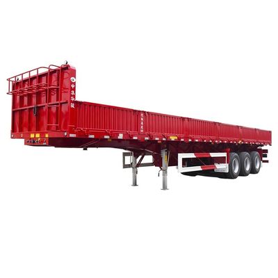 Tri-eixos Duplo Lado Dump Tipper Semi-trailer 600mm Wallboard Altura 12R22.5 Pneus