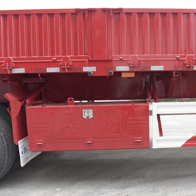 Tri-eixos Duplo Lado Dump Tipper Semi-trailer 600mm Wallboard Altura 12R22.5 Pneus