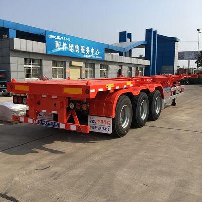 12380*2500*1540 CIMC HUAJUN Semi-remolque esquelético para transporte de contêineres de 20 pés e 40 pés
