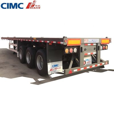 Reboque de camião de 50 toneladas 3 eixos 40 pés CIMC HUAJUN Reboque de cama plana