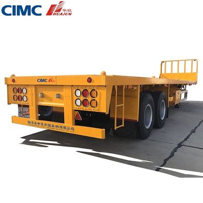 Reboque de camião de 50 toneladas 3 eixos 40 pés CIMC HUAJUN Reboque de cama plana