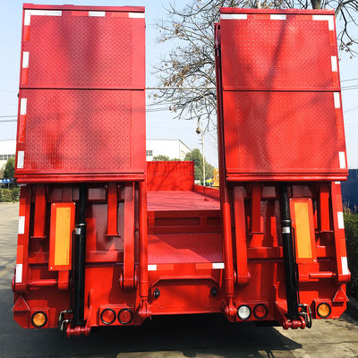 Sistema de travagem antibloqueio ABS Equipado CIMC HUAJUN 3 eixo Semi-reboque de cama baixa com rampa hidráulica HJGMCK20069