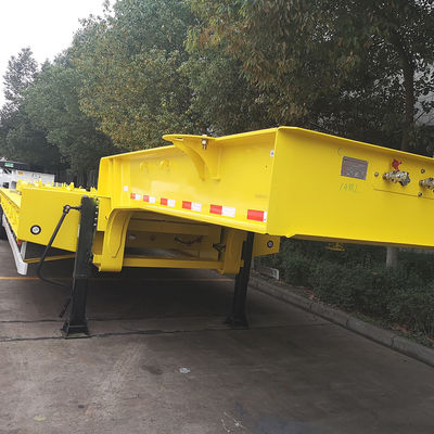 CIMC HUAJUN 3 eixo de cama baixa Semi-reboque caminhão Equipamento de reboque de transporte Elevação hidráulica Relógio de menino baixo Fuwa eixo de trabalho pesado