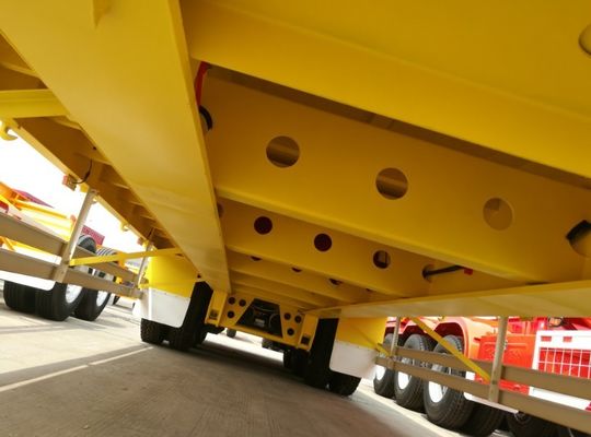 CIMC HUAJUN 3 eixo de cama baixa Semi-reboque caminhão Equipamento de reboque de transporte Elevação hidráulica Relógio de menino baixo Fuwa eixo de trabalho pesado