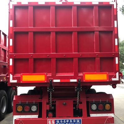 Remolque de camião de 50 toneladas, semi-remolque hidráulico com inclinação traseira, para transporte de poeira de carbono