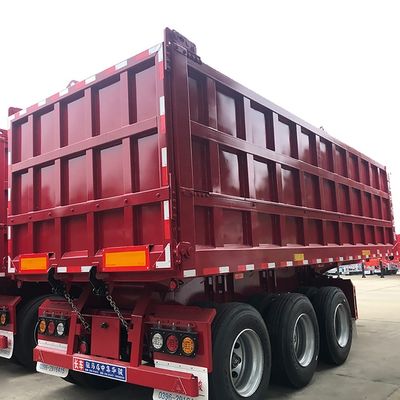 Remolque de camião de 50 toneladas, semi-remolque hidráulico com inclinação traseira, para transporte de poeira de carbono