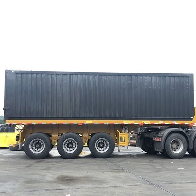 40000kg CIMC HUAJUN 3 Alxe Semirreboque Reboque de camião com carroceria de aço FUWA 8500*2550*3400 CN HEN Hyva Ce