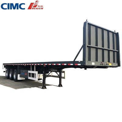 Reboque de camião de 50 toneladas 3 eixos 40 pés CIMC HUAJUN Reboque de cama plana