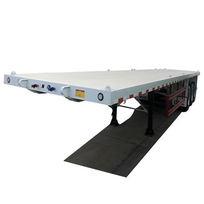 CIMC HUAJUN 3 eixo 40ft contêiner de cama plana semi-reboque com 12 fechaduras de torção e 12380 * 2500 tamanho