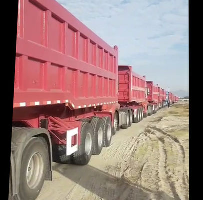 Reboque de caminhão com inclinação traseira de 80T Semi-reboque com King Pin de 3,5 &quot;HJGMCK20103 da CIMC