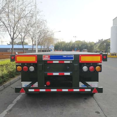 CIMC HUAJUN Semi-Trailer para o mercado asiático 3 eixos 40FT reboque de contentor de cama plana construído