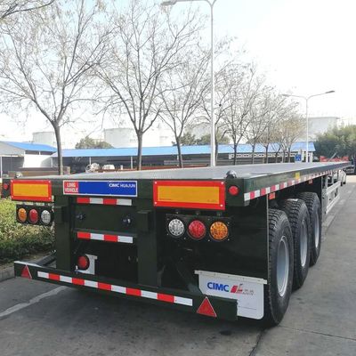 CIMC HUAJUN Semi-Trailer para o mercado asiático 3 eixos 40FT reboque de contentor de cama plana construído