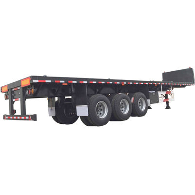 40T Max Payload CIMC HUAJUN 20ft 40ft Flatbed Trailer com Suspensão a Ar e Elevação