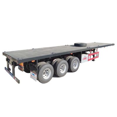 Chassi de caminhão de 80 toneladas CIMC HUAJUN 20ft 40ft Trailers de contentores de piso com pneus 12R22.5