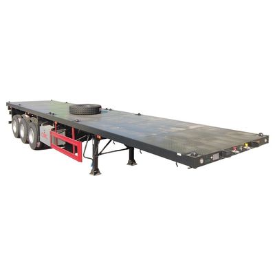 Chassi de caminhão de 80 toneladas CIMC HUAJUN 20ft 40ft Trailers de contentores de piso com pneus 12R22.5