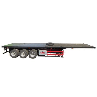 Chassi de caminhão de 80 toneladas CIMC HUAJUN 20ft 40ft Trailers de contentores de piso com pneus 12R22.5