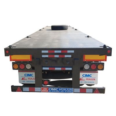 Chassi de caminhão de 80 toneladas CIMC HUAJUN 20ft 40ft Trailers de contentores de piso com pneus 12R22.5