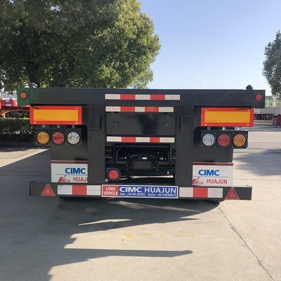 Chassi de caminhão de 80 toneladas CIMC HUAJUN 20ft 40ft Trailers de contentores de piso com pneus 12R22.5