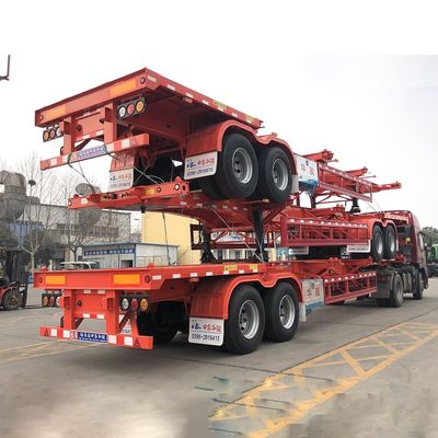 40T Max Carga Máxima Suspensão Aérea Deslizante Extensível Esqueleto Container Chassis Semi-reboque