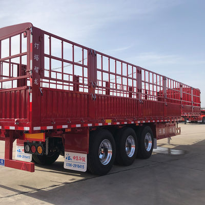 FUWA ou BPW Axel Truck Trailer CIMC HUAJUN Fence Flatbed Semi Trailer com Design