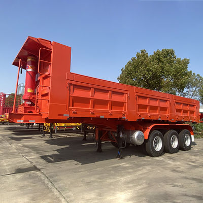 Trator de 3 eixos de alta capacidade, descarregador de carvão, transporte de carvão, semi-reboque para carga de 50 a 80 toneladas