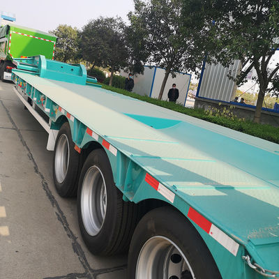 Carga útil máxima 60-80T Semi-reboque plano baixo para transporte de equipamento pesado polivalente