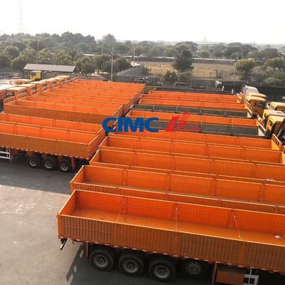CIMC HUAJUN 50t Tri Axle Cement Transportation Fence Cargo Trailer com pneus 12R22.5