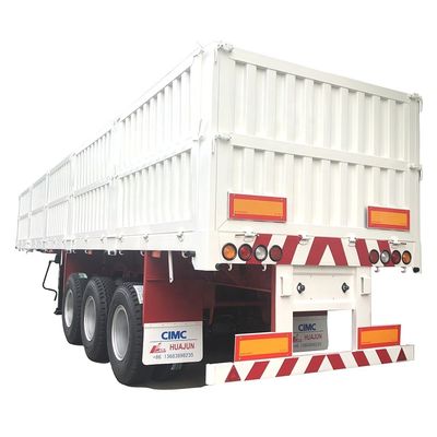 Transporte de cargas de carvão Parede lateral alta CIMC HUAJUN Reboque de carga para transporte de gado