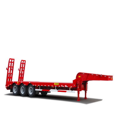 Equipamento de suspensão mecânica de pescoço de galinha 3 eixos Semi-reboque de banco baixo para transporte de carga pesada