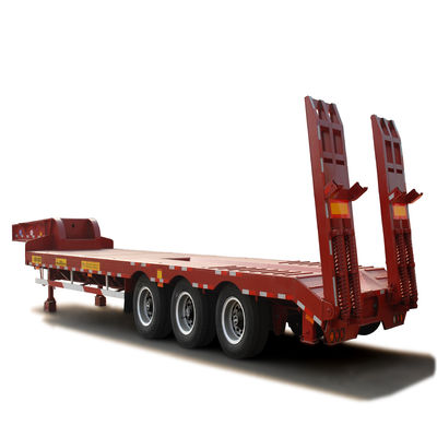 Equipamento de suspensão mecânica de pescoço de galinha 3 eixos Semi-reboque de banco baixo para transporte de carga pesada