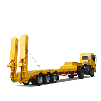 Equipamento de suspensão mecânica de pescoço de galinha 3 eixos Semi-reboque de banco baixo para transporte de carga pesada