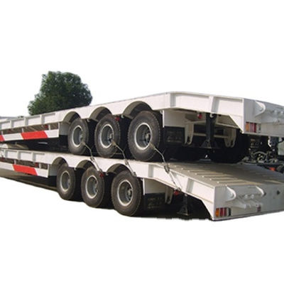 20 a 100 toneladas de carga útil máxima de aço 3 eixos semi-reboque de cama baixa para transporte de equipamentos pesados