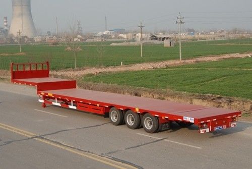 20 a 100 toneladas de carga útil máxima de aço 3 eixos semi-reboque de cama baixa para transporte de equipamentos pesados