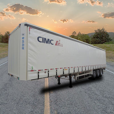 CIMC HUAJUN Trailers Curtain Tensioner 3 eixos 40 ft Drop Deck para transporte de carga seca