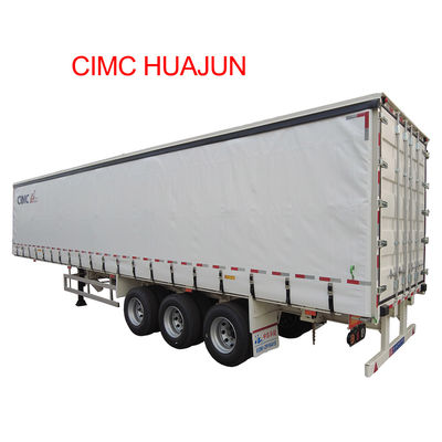CIMC HUAJUN Trailers Curtain Tensioner 3 eixos 40 ft Drop Deck para transporte de carga seca