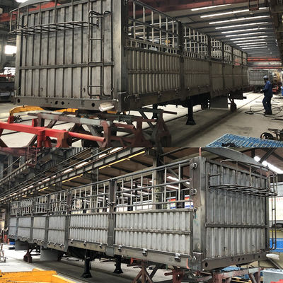 Reboque de 60 toneladas para caminhões, estacas de vedação, semi-reboque de carga para transporte de mercadorias da CIMC HUAJUN