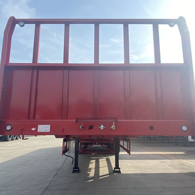 60T Máxima carga útil 3 eixos Semi-reboque de cama plana com porta lateral e vedação de carga lateral