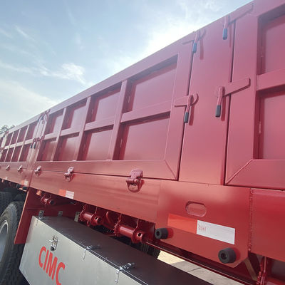 60T Máxima carga útil 3 eixos Semi-reboque de cama plana com porta lateral e vedação de carga lateral