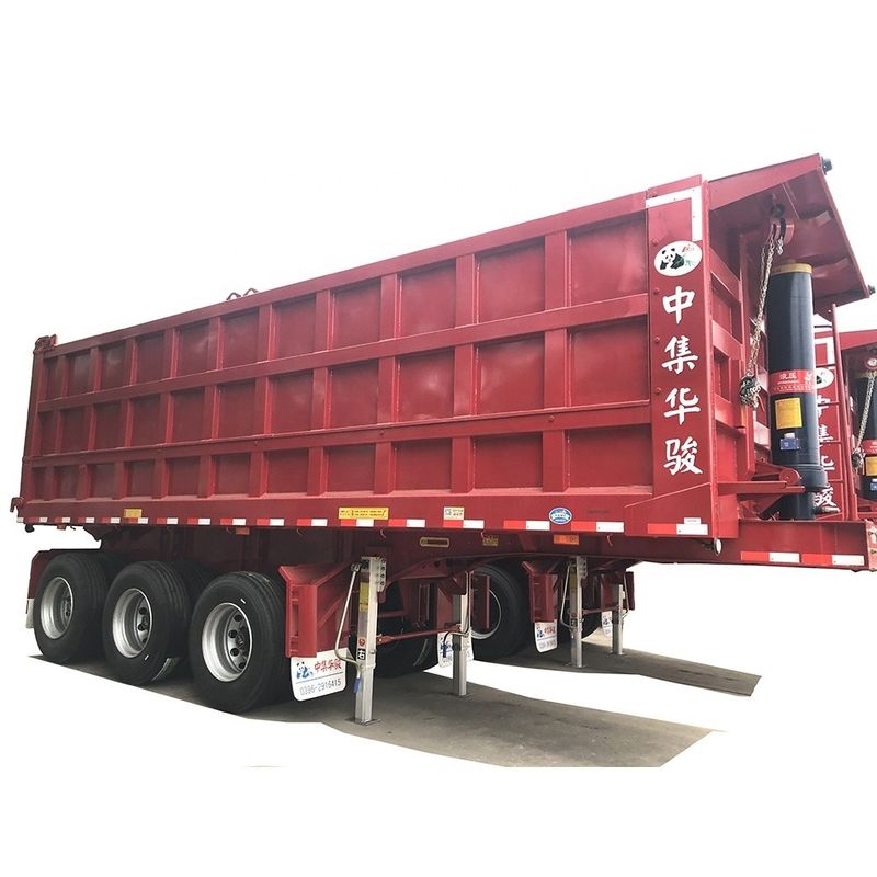 Remolque de camião de 50 toneladas, semi-remolque hidráulico com inclinação traseira, para transporte de poeira de carbono