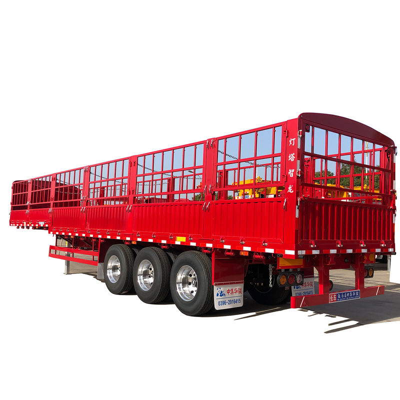 FUWA ou BPW Axel Truck Trailer CIMC HUAJUN Fence Flatbed Semi Trailer com Design