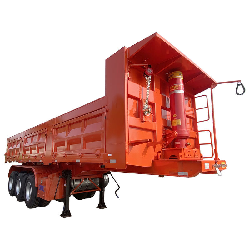 Trator de 3 eixos de alta capacidade, descarregador de carvão, transporte de carvão, semi-reboque para carga de 50 a 80 toneladas