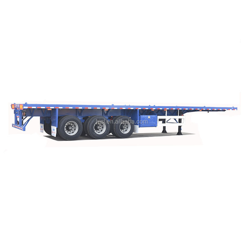 Transporte 20ft 40ft Container com 3 eixos 60 toneladas 80 toneladas Flatbed Trailer Melhor escolha