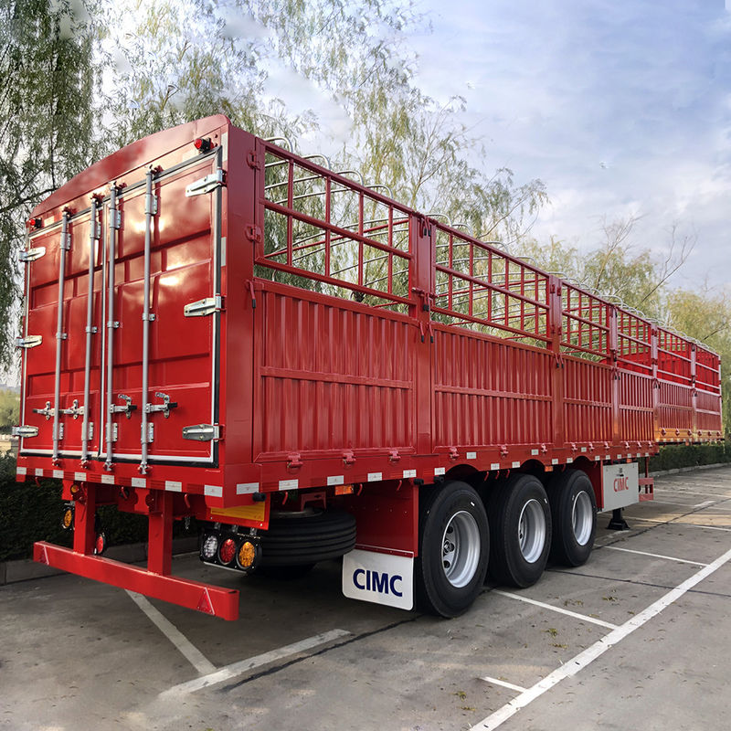 Reboque de 60 toneladas para caminhões, estacas de vedação, semi-reboque de carga para transporte de mercadorias da CIMC HUAJUN